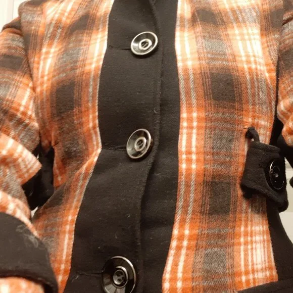 Paparazzi Wool Jacket Orange, White and Black Medium size - Picture 13 of 16